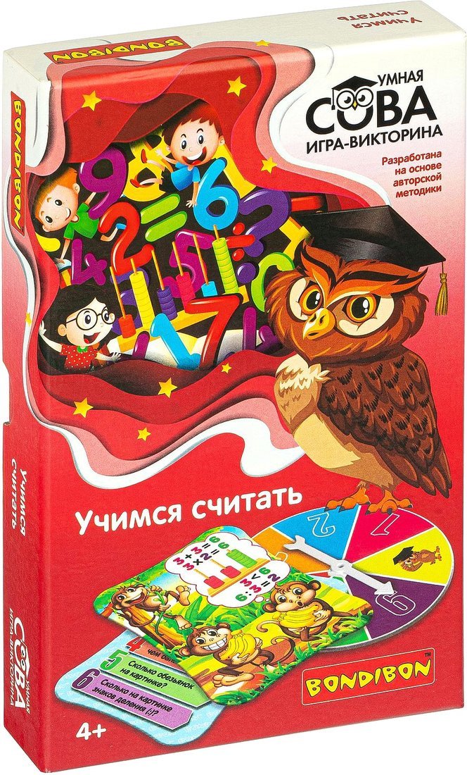 Развивающая игра Bondibon Умная сова. Учимся считать ВВ4006
