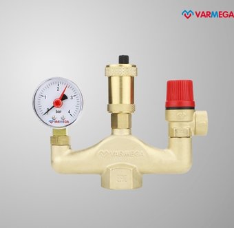 Запорная арматура Varmega Группа безопасности котла 1", латунь VM16001