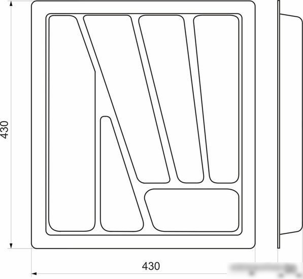 Лоток для столовых приборов AKS Verso 50x430 (белый)