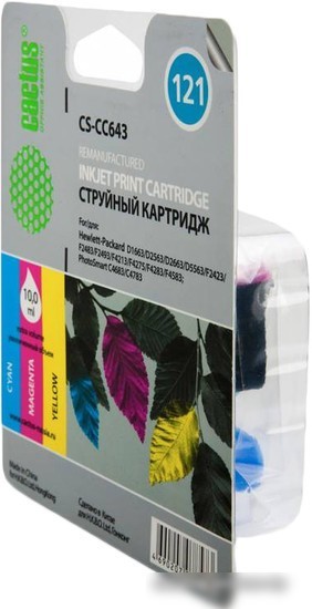 Картридж CACTUS CS-CC643 (аналог HP 121 (CC643HE))