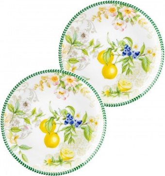 Набор тарелок Elan Gallery Лимоны 420763 (New Bone China)