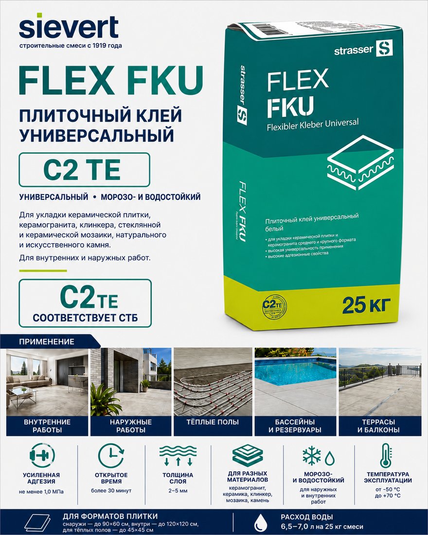 Кладочный состав универсальный Quick-Mix FLEX FKU (25 кг)