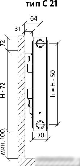 Стальной панельный радиатор Royal Thermo Compact C21-500-800 (Bianco Traffico)