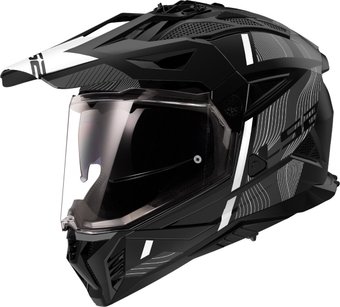 Мотошлем LS2 MX702 Pioneer 2 Hill (XL, черный/белый матовый)