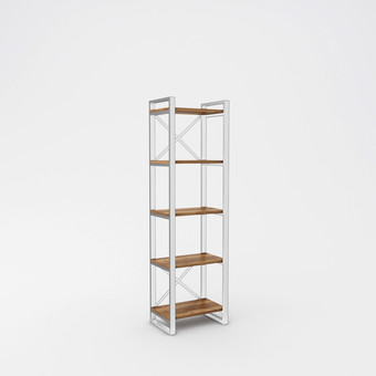 Стеллаж Hype Mebel Стандарт 50x170 (белый/дуб галифакс олово)