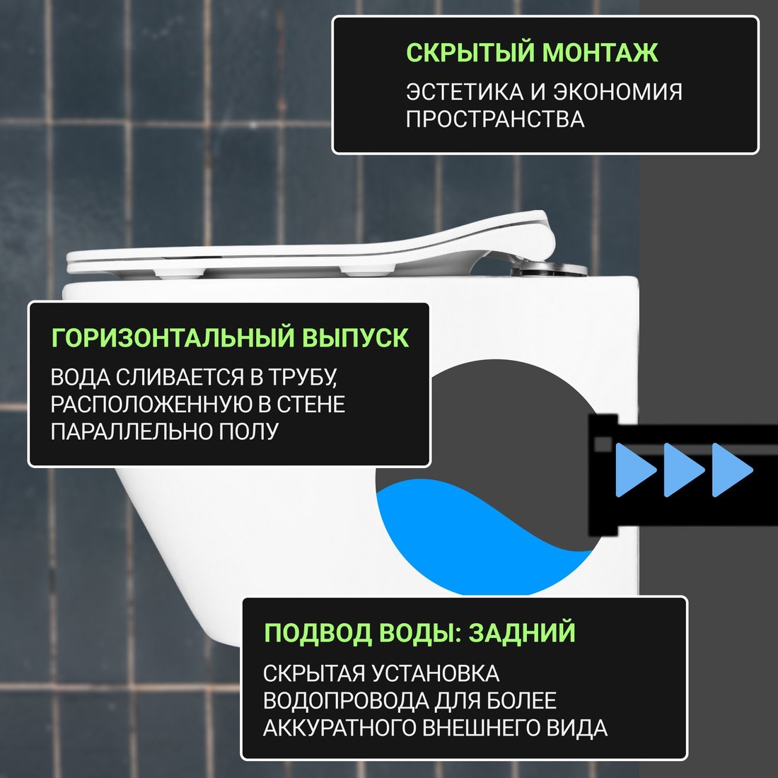 Унитаз подвесной Saniteco KW-99046 + GROHE Rapid SL 38721001