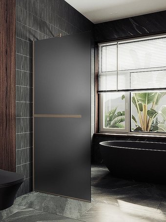 Душевая стенка MaybahGlass 99x195 MGD-1462-2у (графитовое матовое стекло/бронза)