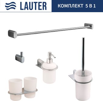 Набор аксессуаров для ванной Lauter 21SH2081 + 21SH42091 + 21SH2091 + 21SH42011 + 21SH2111 (Chrome, 5 предметов)