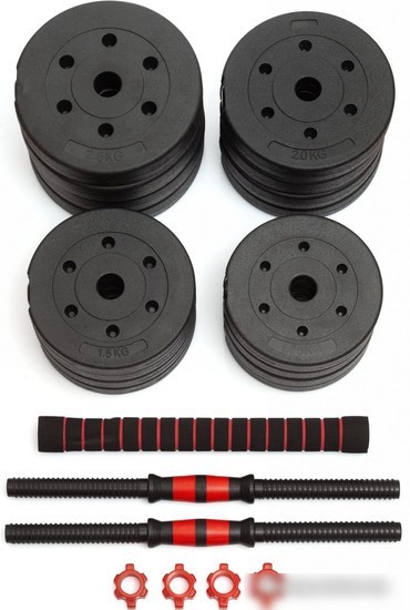 Набор гантелей с грифом для штанги VictoryFit VF-DC300 2x15 кг