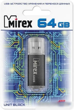 USB Flash Mirex UNIT BLACK 64GB (13600-FMUUND64)