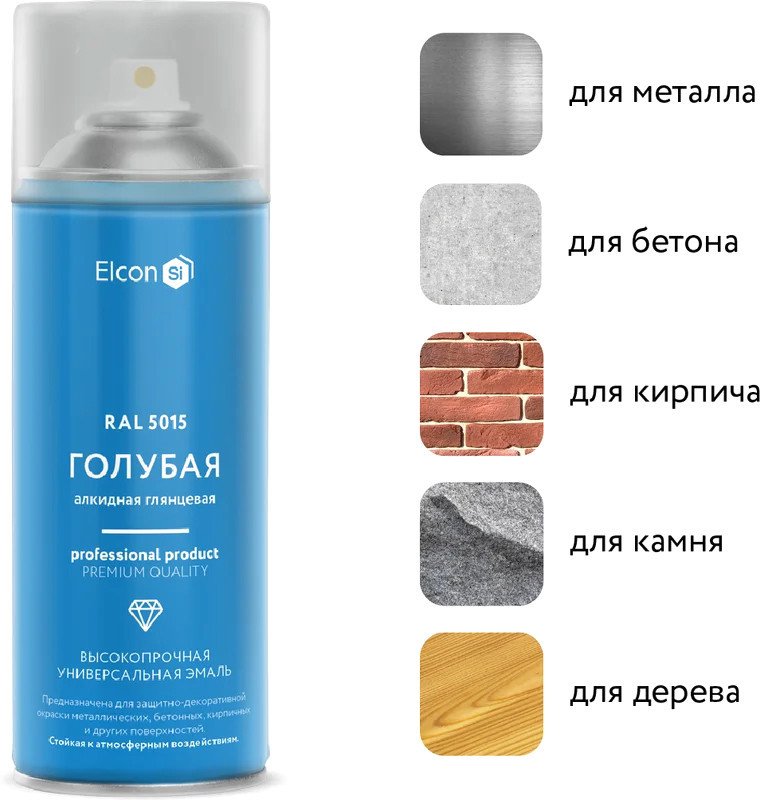 Эмаль Elcon Универсальная алкидная RAL 5015 0.52 л (глянцевый голубой)