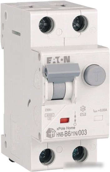 Дифференциальный автомат Eaton HNB-B61N003 1P+N 6А В 6кА 30мА АС 2М 195118