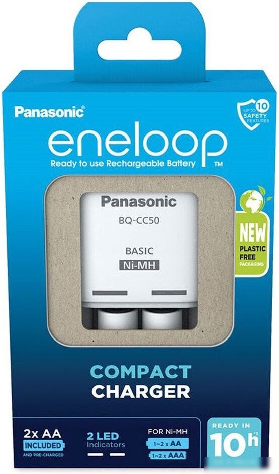 Аккумуляторы + зарядное Panasonic BQ-CC50 + 2xAA