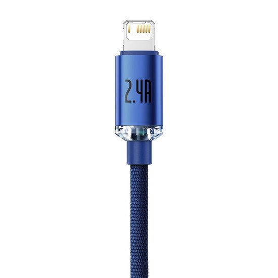 Кабель Baseus Crystal Shine USB Type-A - Lightning (1.2 м, синий)