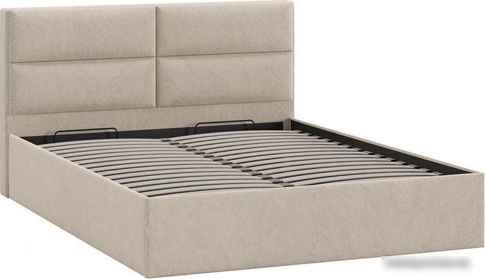 Кровать Трия Глосс универсальный тип 1 с ПМ и заглушиной 160x200 (Wellmart Dark Beige)
