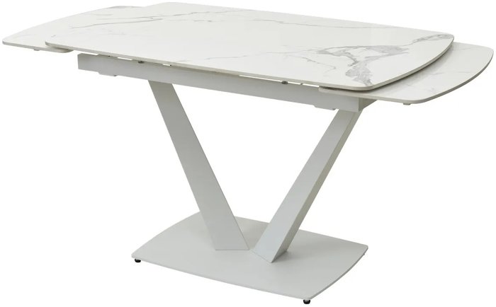 Кухонный стол M-City Alatri 120 Gloss 614M04391 (Staturio White Solid Ceramic/White)