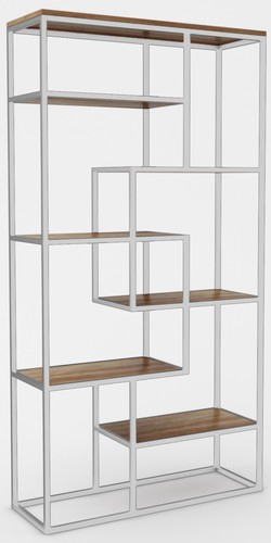 Стеллаж Hype Mebel Зиг-Заг-2 120x200 (белый/дуб галифакс олово)