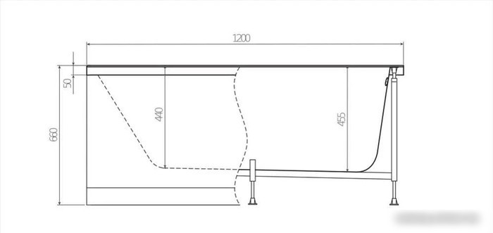 Фронтальный экран под ванну Alex Baitler 120x61 PF1261H
