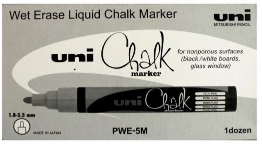 Маркер меловой UNI Mitsubishi Pencil Chalk 1.8-2.5мм PWE-5M SILVER (серебристый)