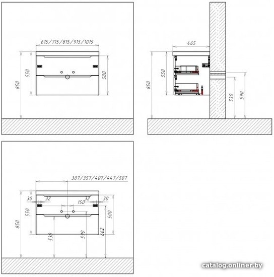 BelBagno Тумба под умывальник Etna-1000-2C-SO-BL-P (bianco lucido)