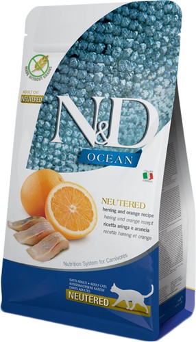 Сухой корм для кошек Farmina N&D Grain Free Ocean Herring & Orange Adult Neutered 5 кг