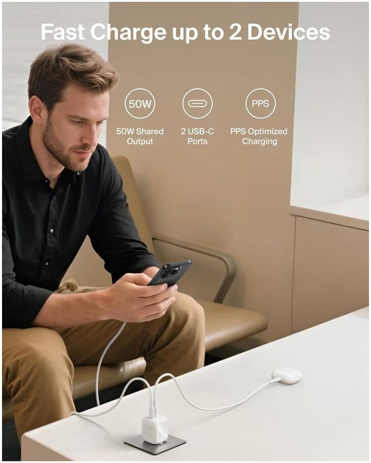 Сетевое зарядное Belkin WCH019KQWH (белый)