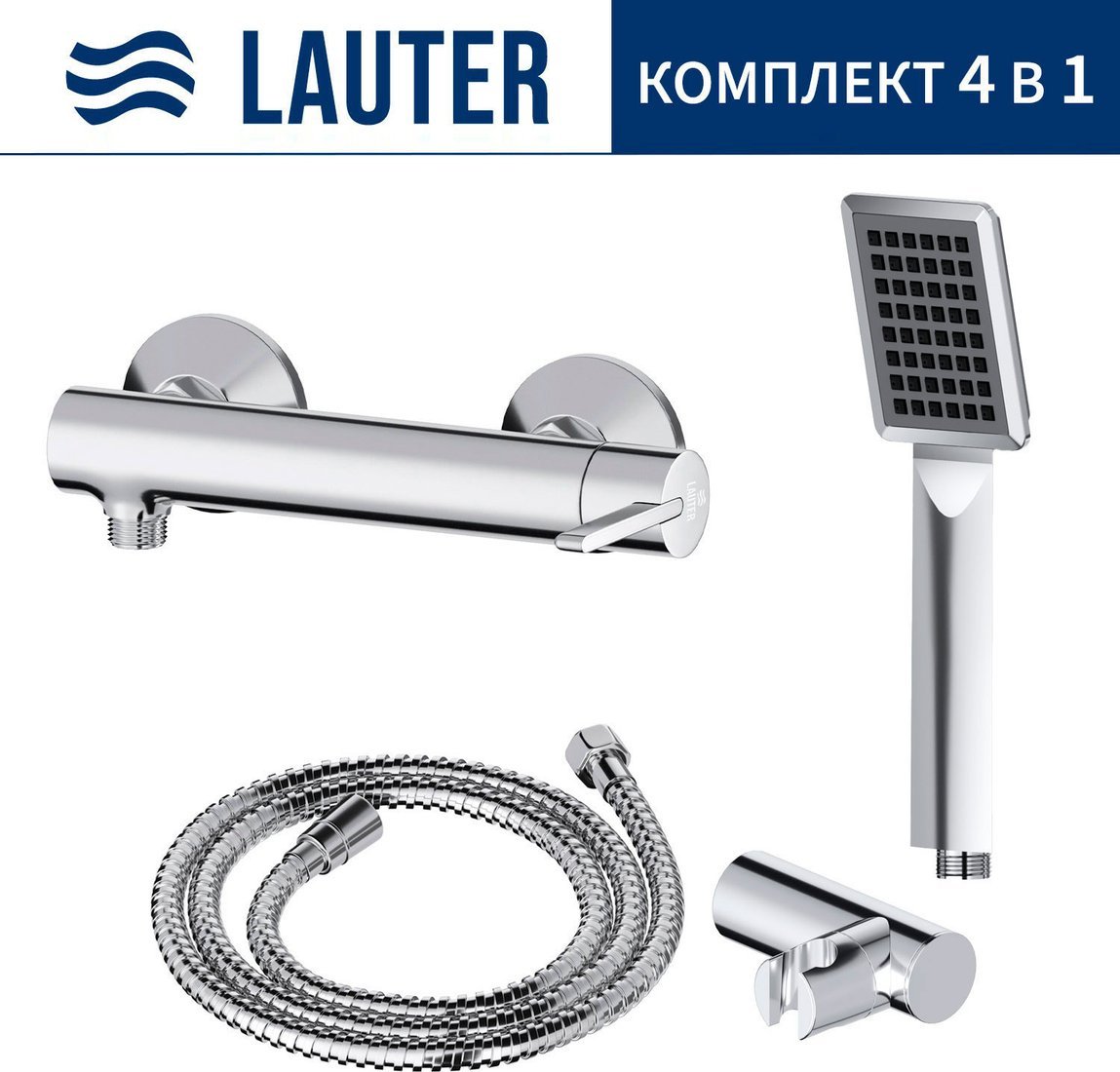 Смеситель Lauter Velvet 21СК9696С + 21СКFG80101C + 21S00103 + 21CKFS90120