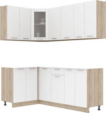 Готовая кухня Интерлиния Мила 12x20 без столешницы (белый платинум)