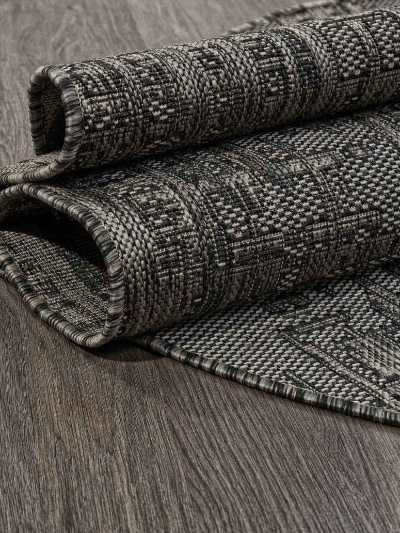 Циновка Merinos Kair S144-OVAL-BLACK-GRAY (1.6х3)