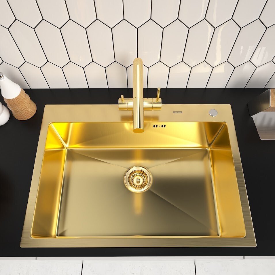 Кухонная мойка ARFEKA ECO AR 700*500 GOLD PVD NANO