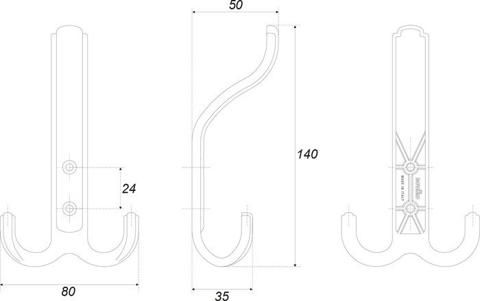 Крючок мебельный Boyard Domani K352MAB.6