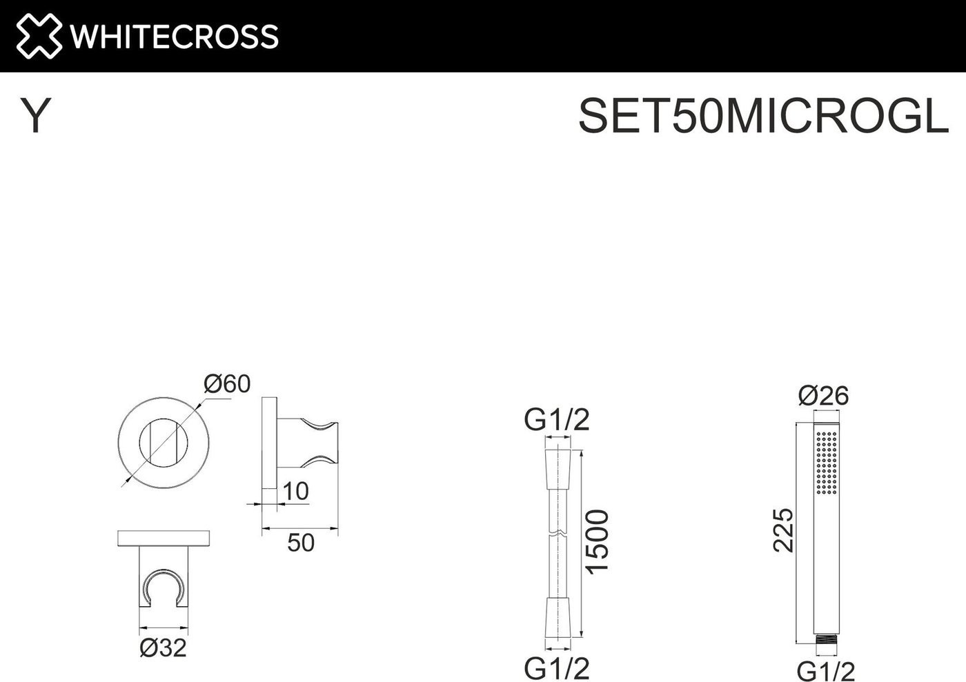 Душевой гарнитур Whitecross SET50MICROGL (золото)