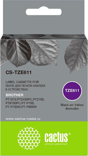 Картридж CACTUS CS-TZE611 (аналог Brother TZE611)