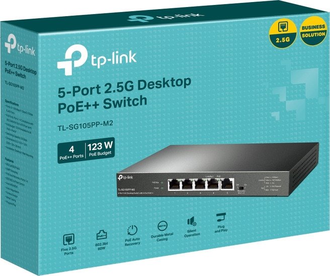 Неуправляемый коммутатор TP-Link TL-SG105PP-M2 V1