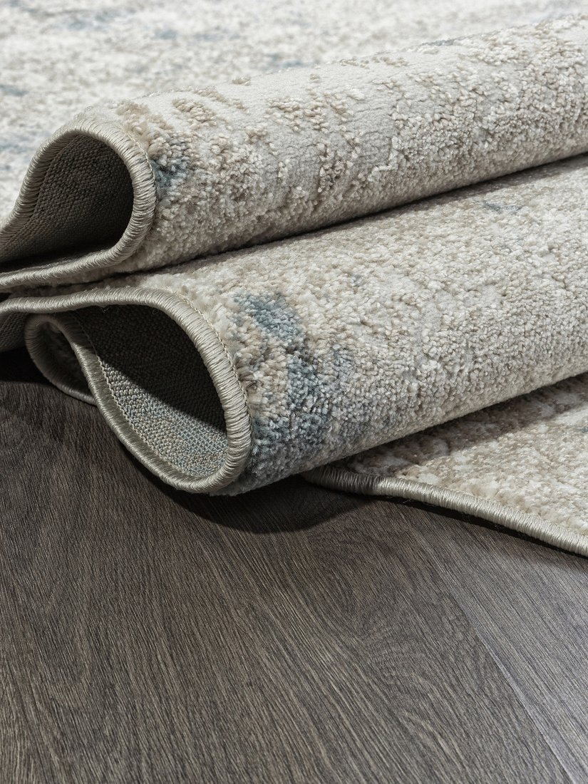 Ковер для жилой комнаты Merinos Naturel F232-OVAL-BEIGE-BLUE (3x4)