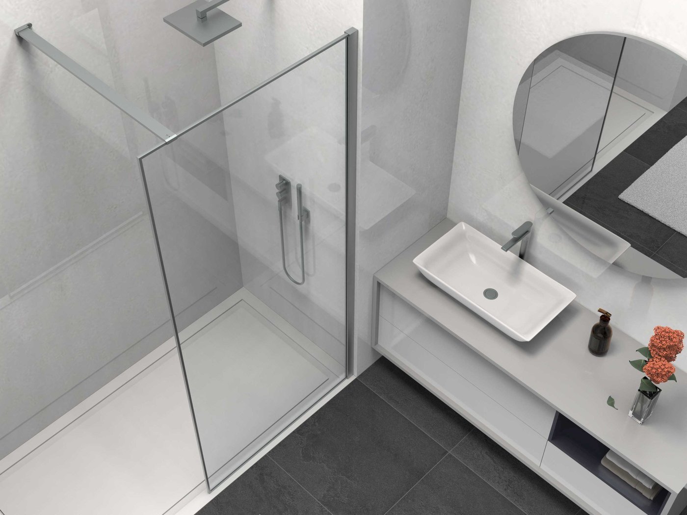 Душевая стенка Vincea Walk-In VSW-1HS900CLGM