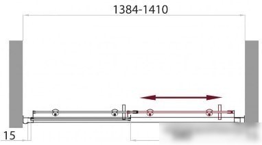 Душевая дверь BelBagno UNO-195-BF-1-140-C-Cr (прозрачное стекло)