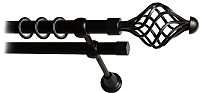Карниз для штор Lm Decor Вираж 098 2р гладкий 25/19мм (черный матовый, 2м)