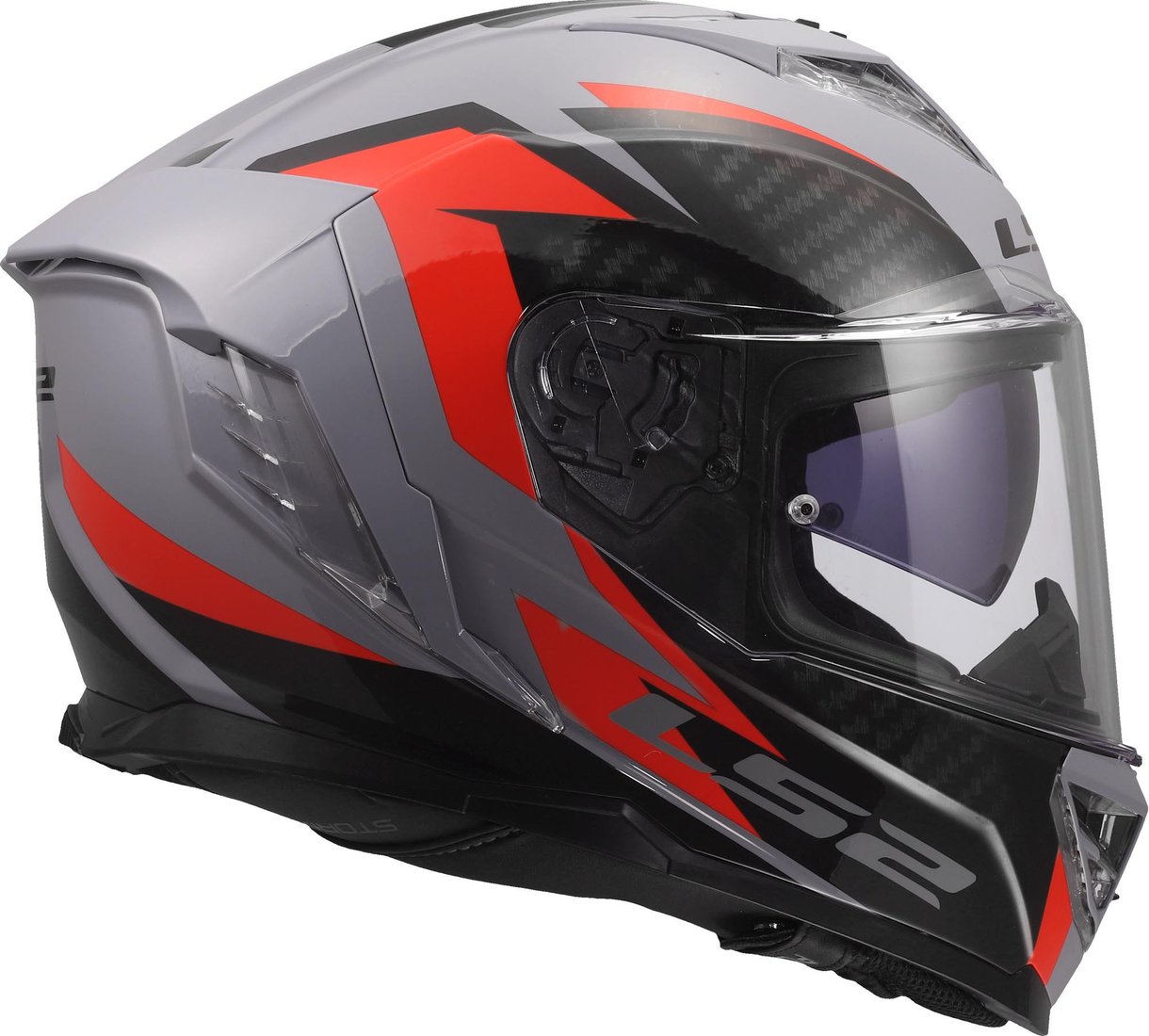 Мотошлем LS2 FF818 Storm III Dynamo (3XL, серый/красный)