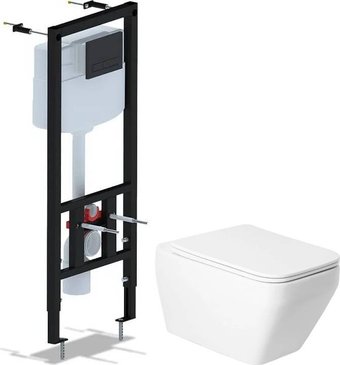 Унитаз подвесной Saniteco KW-9010W + Ани Пласт WCP1430