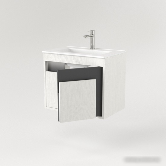 Дабер Тумба под умывальник 016 WeltWasser Deilbach 7517-60 Т16.6W.0.20_light (с подсветкой, белый древесный/серый)