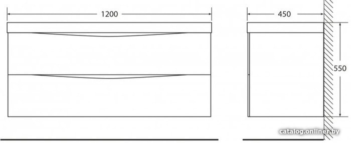 BelBagno Тумба под умывальник Marino-1200-2C-SO-NL-P (nero laccato lucid)