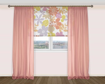 Комплект гардин Delfa Voile СТШ/Д-050 Voile/008 2x2.7 м (розовая орхидея, 2 шт)
