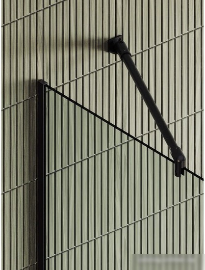 Душевая стенка MaybahGlass 195x89 MGD-732-6у (прозрачное стекло/черный)
