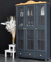 Шкаф-витрина Диприз Бриттта Д.30021.3 (серый воск/антик)