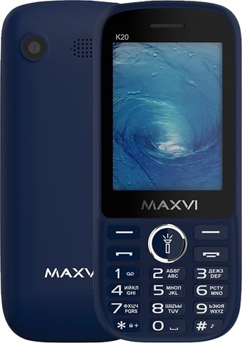 Кнопочный телефон Maxvi K20 (синий)