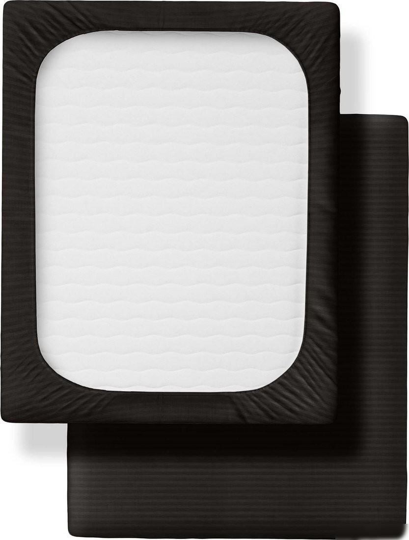Постельное белье Verossa Stripe 140x200x20 730587 (Black, на резинке)