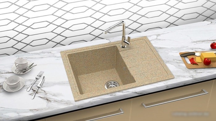 Кухонная мойка Berge BR-5850 (песочный матовый)
