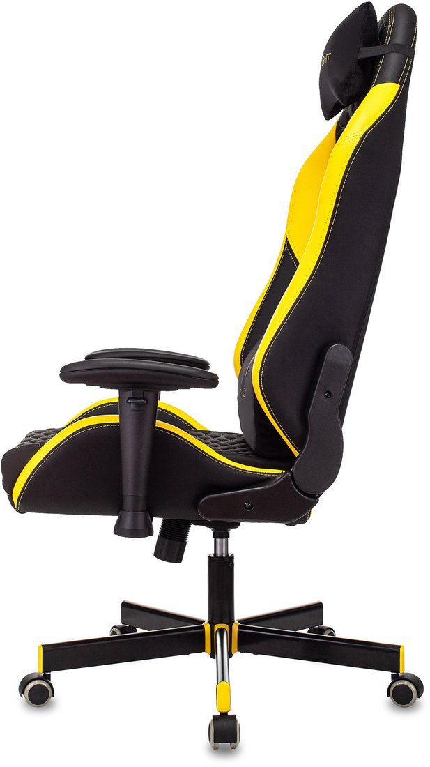 Игровое (геймерское) кресло Бюрократ Knight Neon (черный/желтый экокожа)