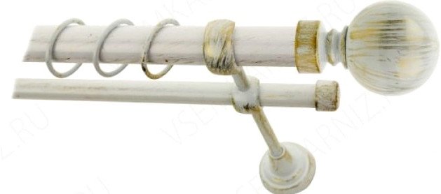 Наконечник для карниза Lm Decor YF059 Шар большой 25мм (белое золото)